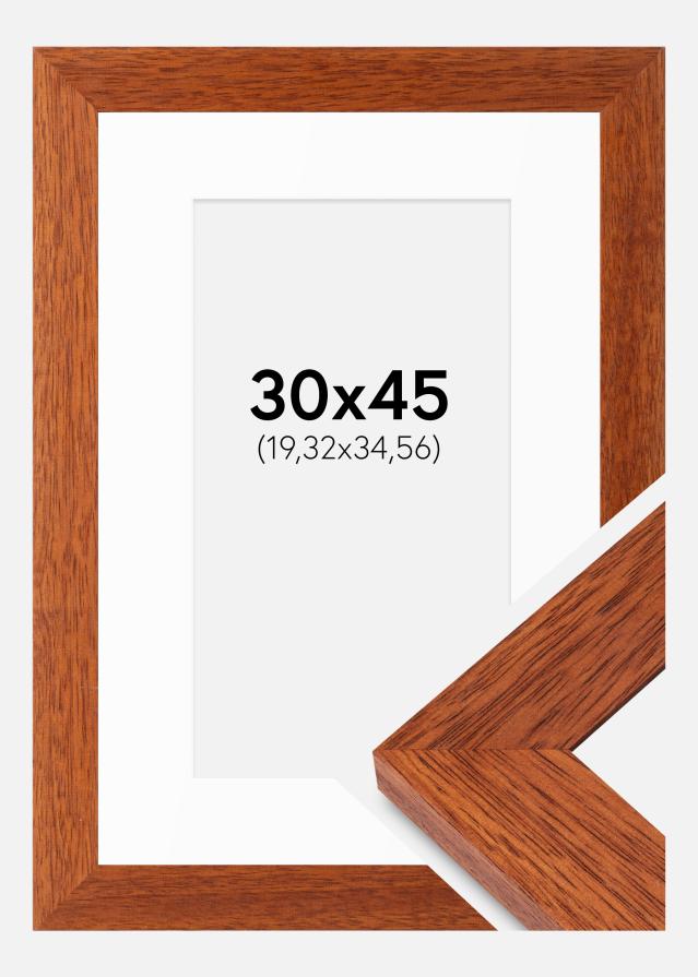 Rahmen Juno Kirsche 30x45 cm - Passepartout Weiß 8x14 inches