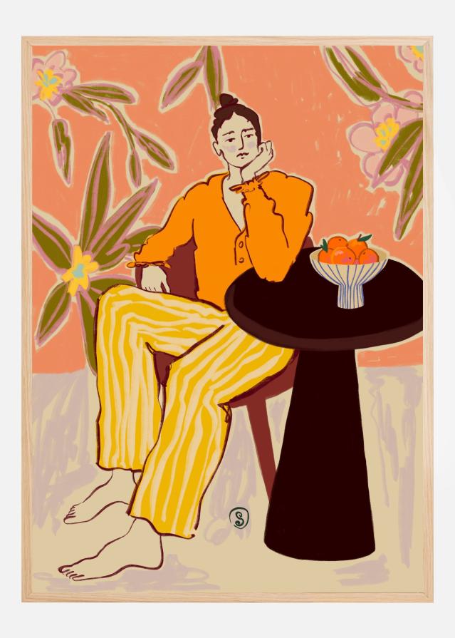 Girl With Oranges Poster
