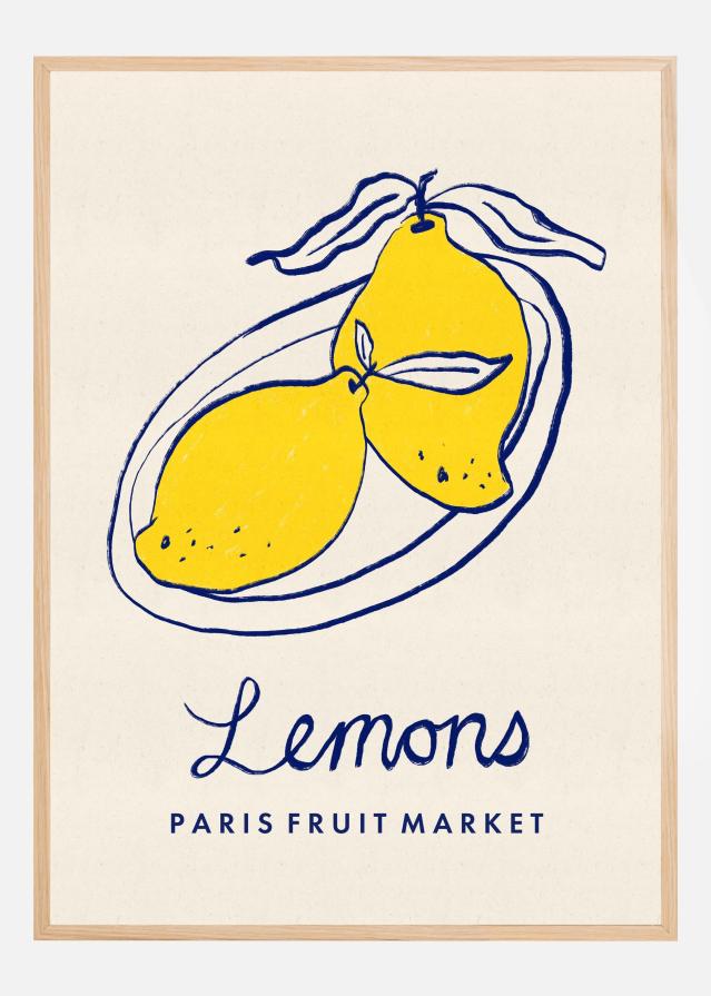 Food Art - Lemons Paris Fruit Market Poster