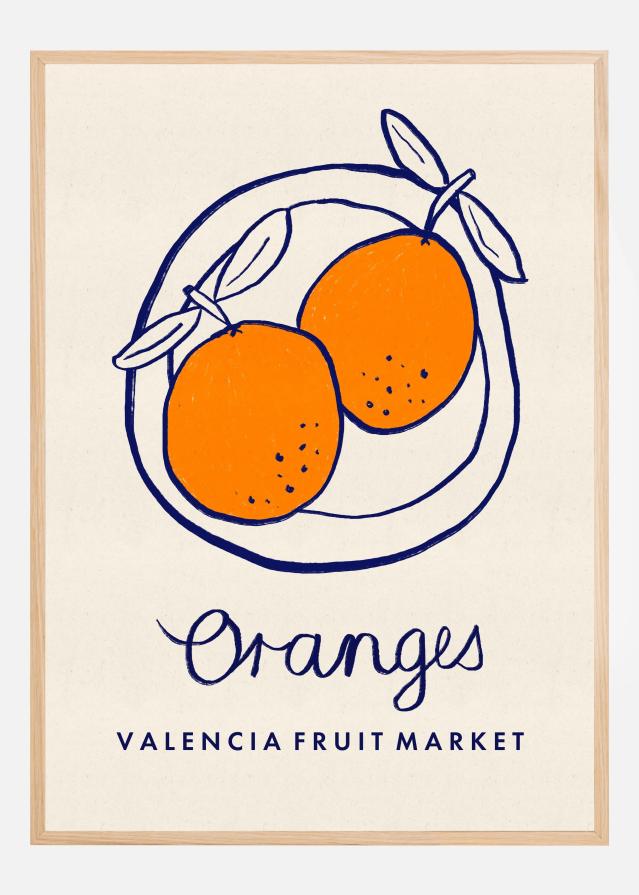 Food Art - Oranges Valencia Fruit Market Poster