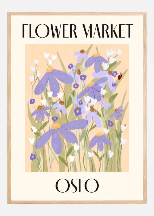 Flower Market Oslo Norway Poster