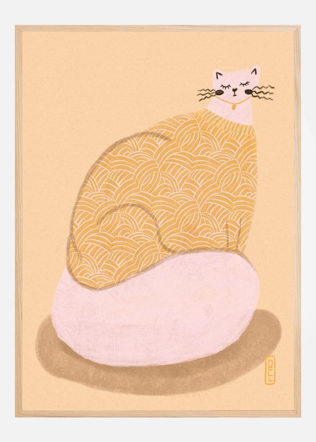 Cat in a Butter Yellow Jersey Poster