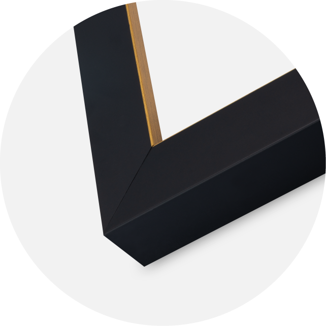 Rahmen Sussex Acrylglas Schwarz/Gold 60x80 cm