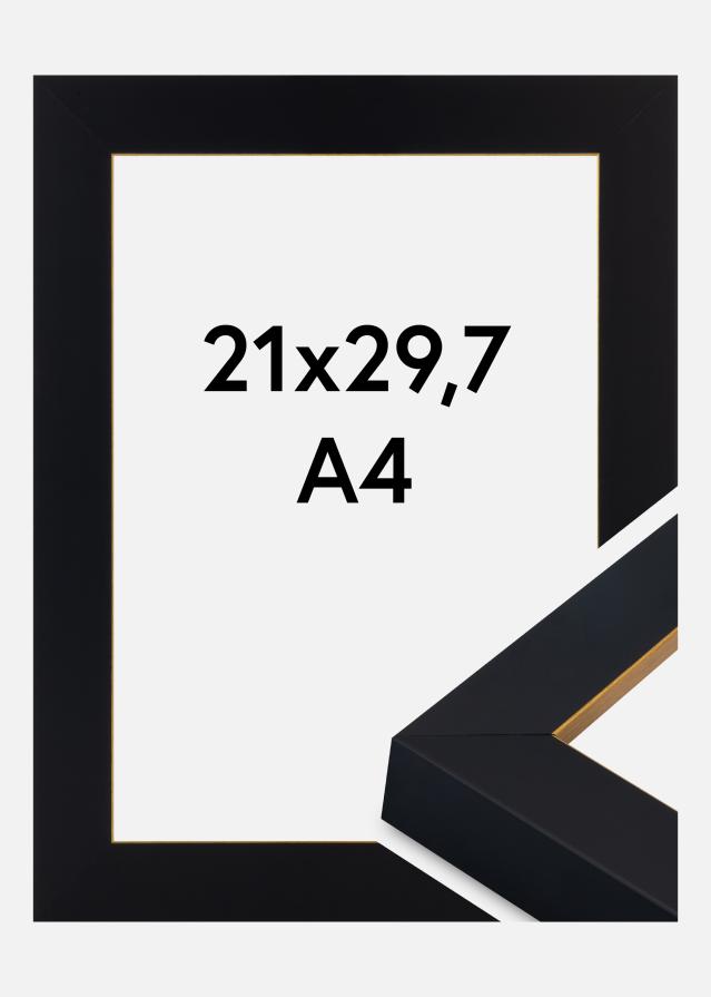 Rahmen Sussex Acrylglas Schwarz/Gold 21x29.7 cm (A4)
