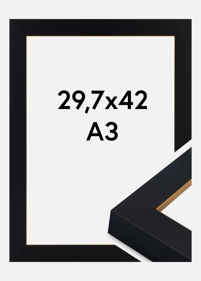 Rahmen Sussex Acrylglas Schwarz/Gold 29.7x42 cm (A3)