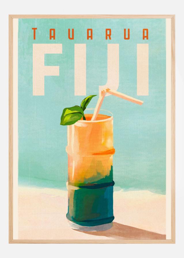 Tavarua Fiji Cocktail Poster Travel Art Poster