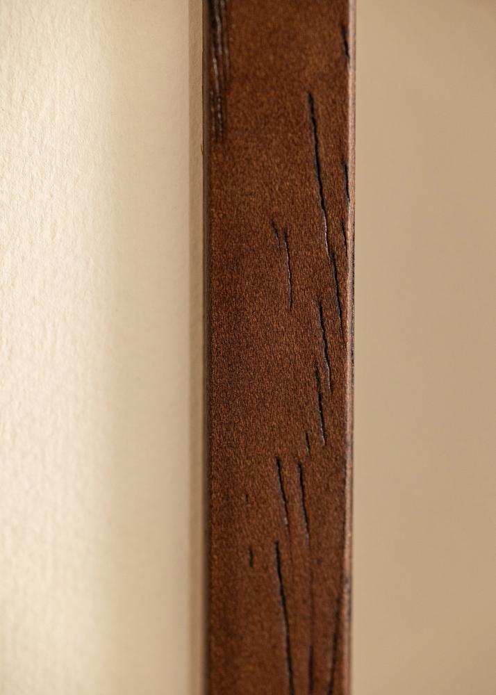 Rahmen Ares Teak 45x60 cm - Passepartout Weiß B3 353x500 mm