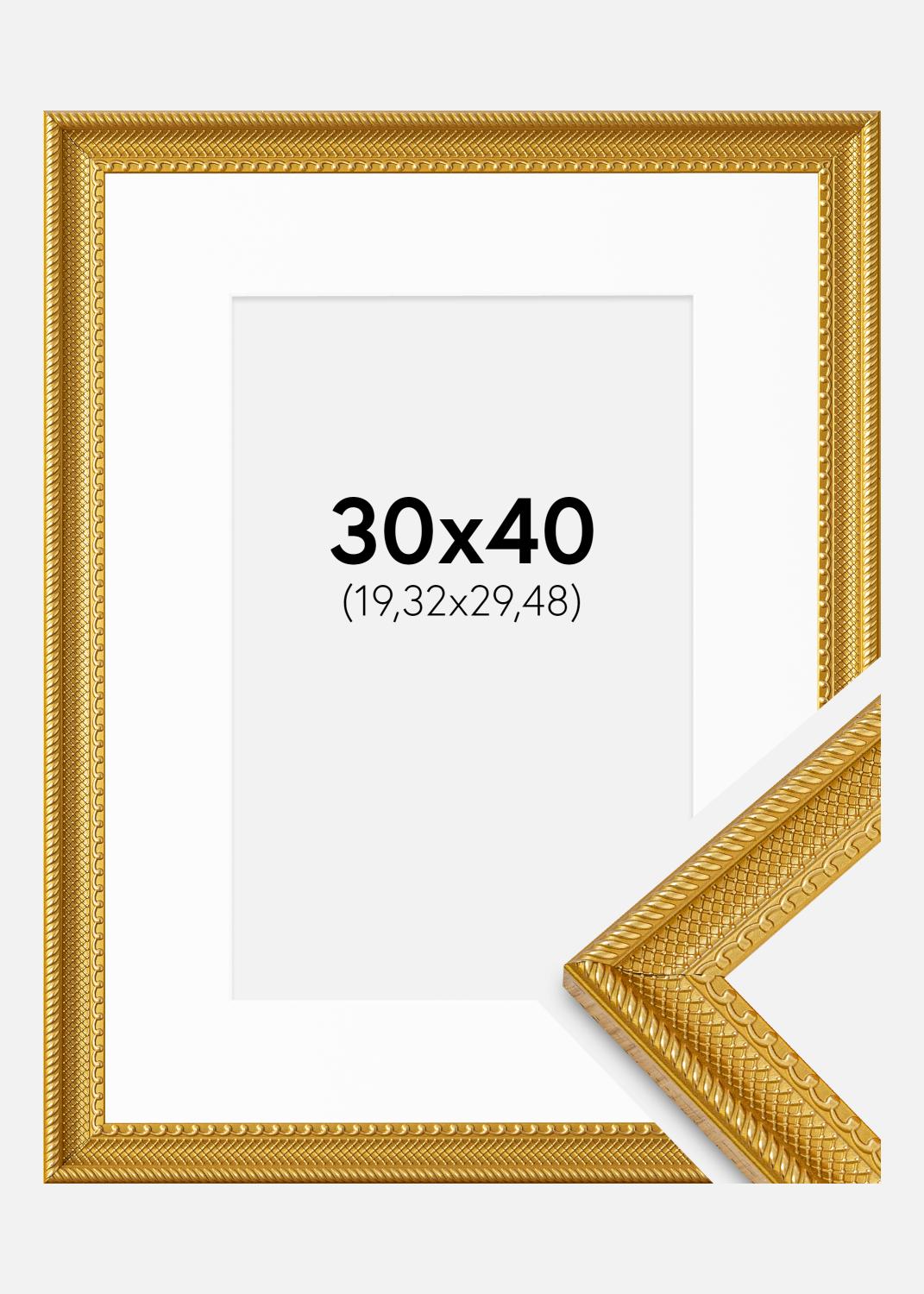 Product Image for Rahmen Lattice Gold 30x40 cm - Passepartout Weiß 8x12 inches
