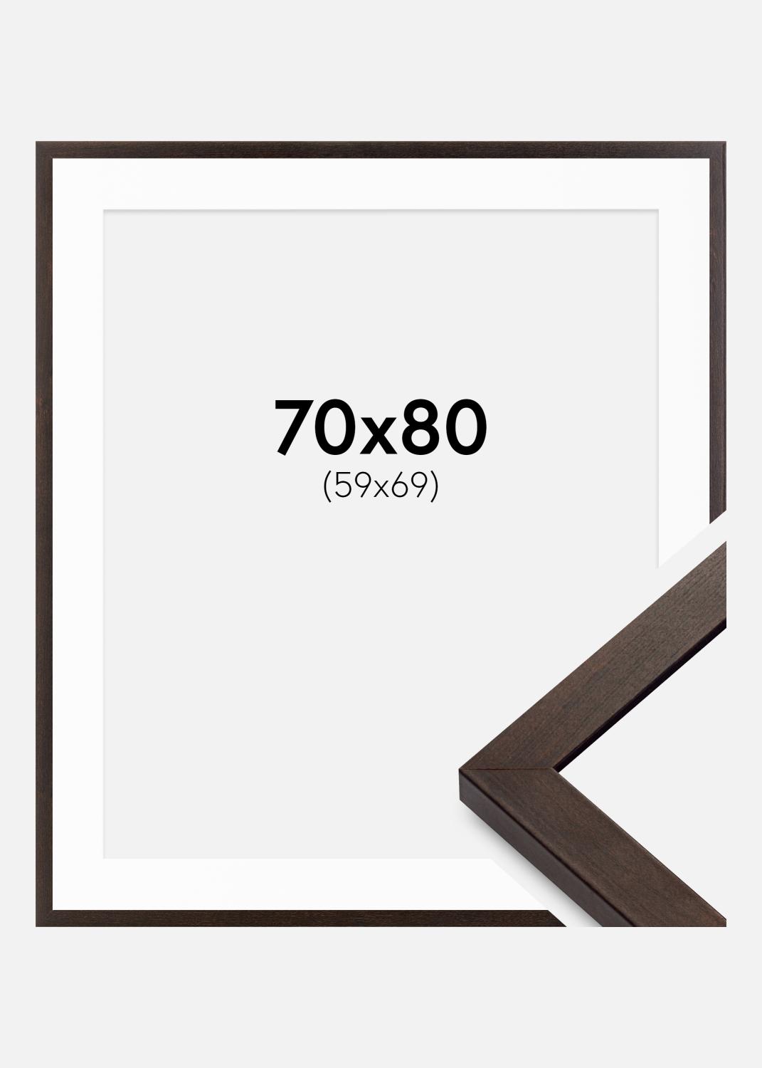 Product Image for Rahmen Selection Walnuss 70x80 cm - Passepartout Weiß 60x70 cm