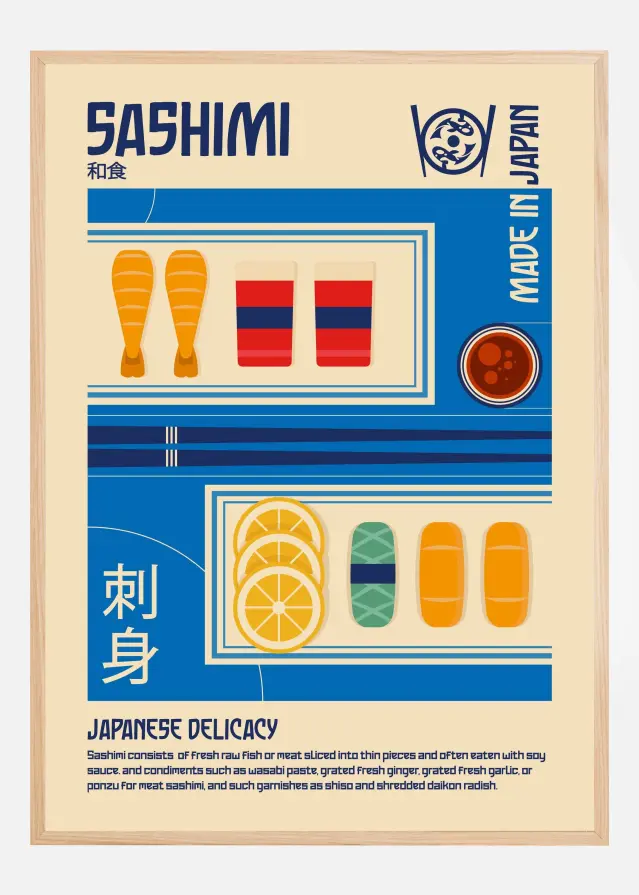 Sashimi Japanese Food Print Poster