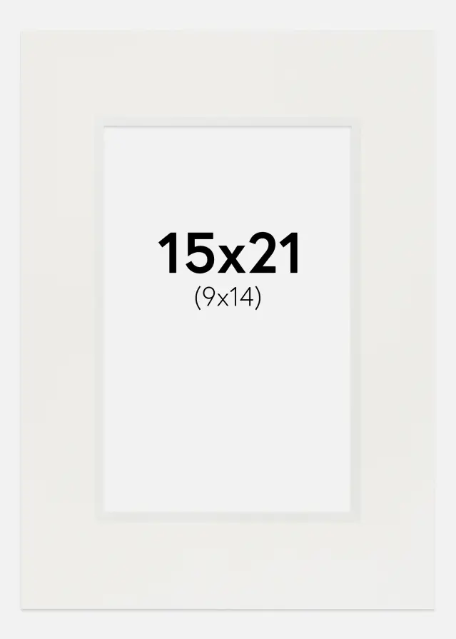 Passepartout Weiß 3 mm (weißer Kern) 15x21 cm (9x14)