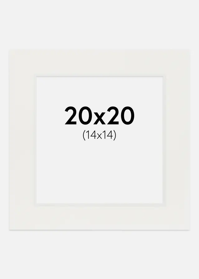 Passepartout Weiß 3 mm (weißer Kern) 20x20 cm (14x14)