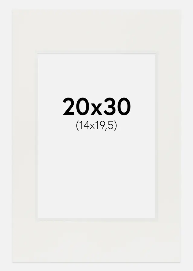 Passepartout Weiß 3 mm (weißer Kern) 20x30 cm (14x19,5)