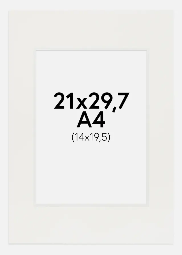 Passepartout Weiß 3 mm (weißer Kern) A4 21x29,7 cm (14x19,5)