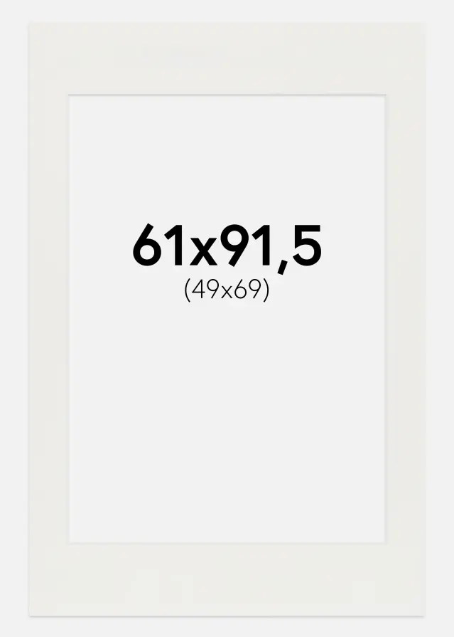 Passepartout Weiß 3 mm (weißer Kern) 61x91,5 cm (49x69)