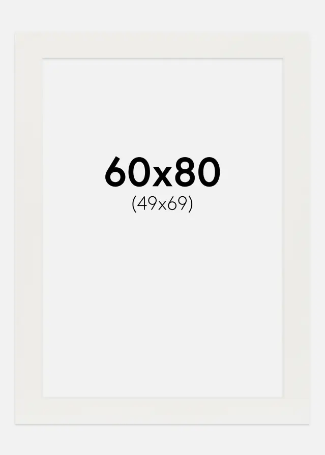 Passepartout Weiß 3 mm (weißer Kern) 60x80 cm (49x69)