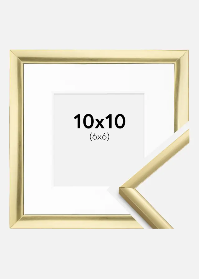 Rahmen New Lifestyle Gold 10x10 cm - Passepartout Weiß 7x7 cm