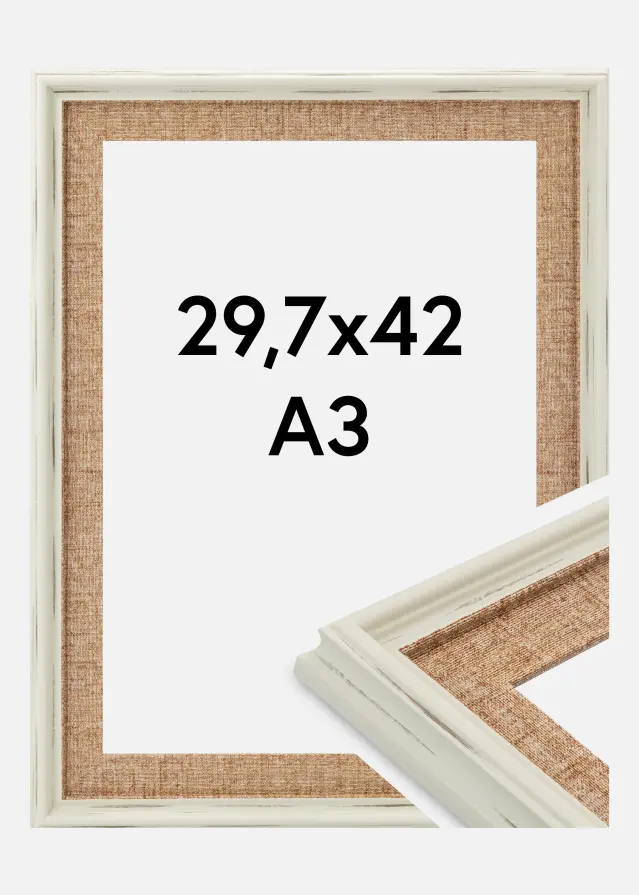 Rahmen Sandweave Acrylglas Weiss 29.7x42 cm (A3)