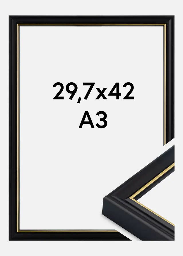 Rahmen Canterbury Acrylglas Schwarz 29.7x42 cm (A3)