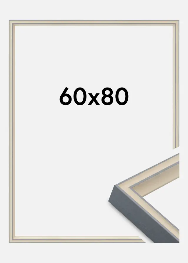Rahmen Riga Acrylglas Stone White / Bluish Grey 60x80 cm