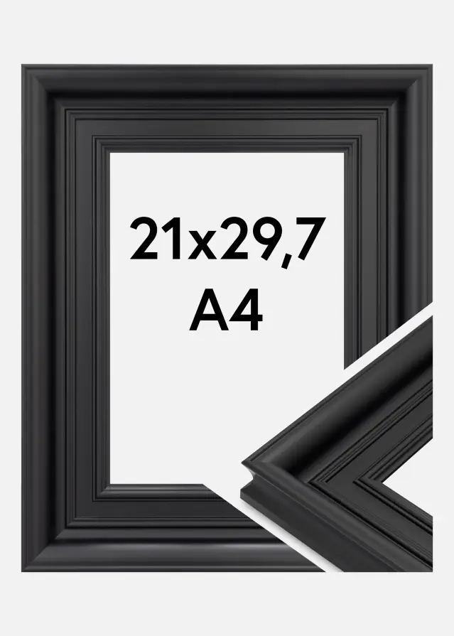 Rahmen Scarborough Acrylglas Schwarz 21x29.7 cm (A4)