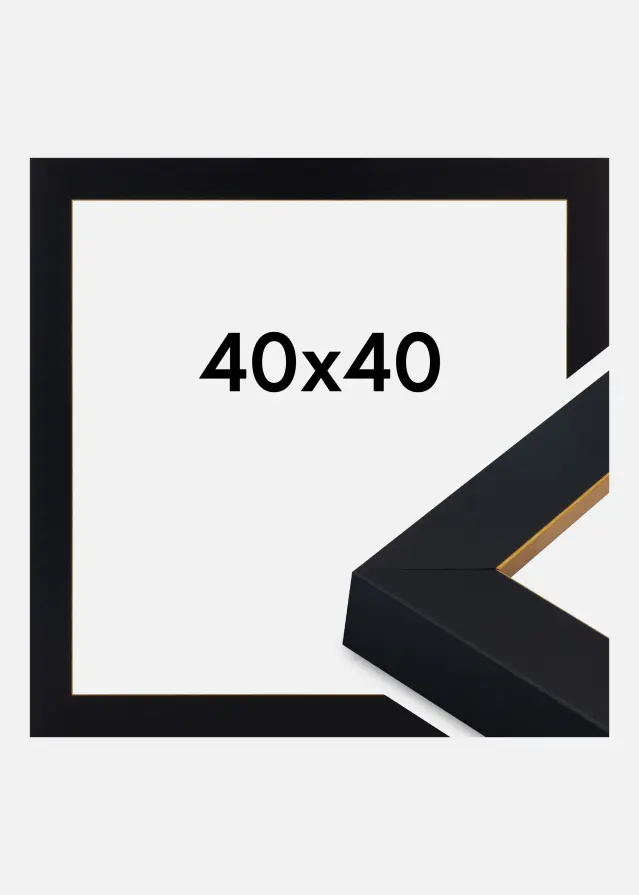 Rahmen Sussex Acrylglas Schwarz/Gold 40x40 cm