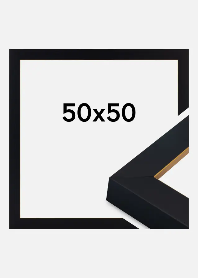 Rahmen Sussex Acrylglas Schwarz/Gold 50x50 cm