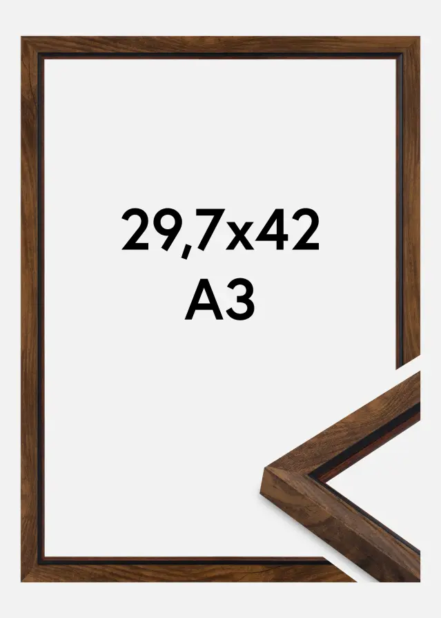 Rahmen Obsidian Acrylglas Nussbaum 29.7x42 cm (A3)