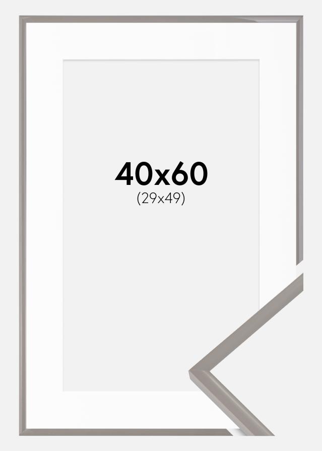 Rahmen New Lifestyle Earth Grey 40x60 cm - Passepartout Weiß 30x50 cm