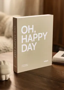 KAILA OH HAPPY DAY Grey - Coffee Table Photo Album (60 Schwarze Seiten)