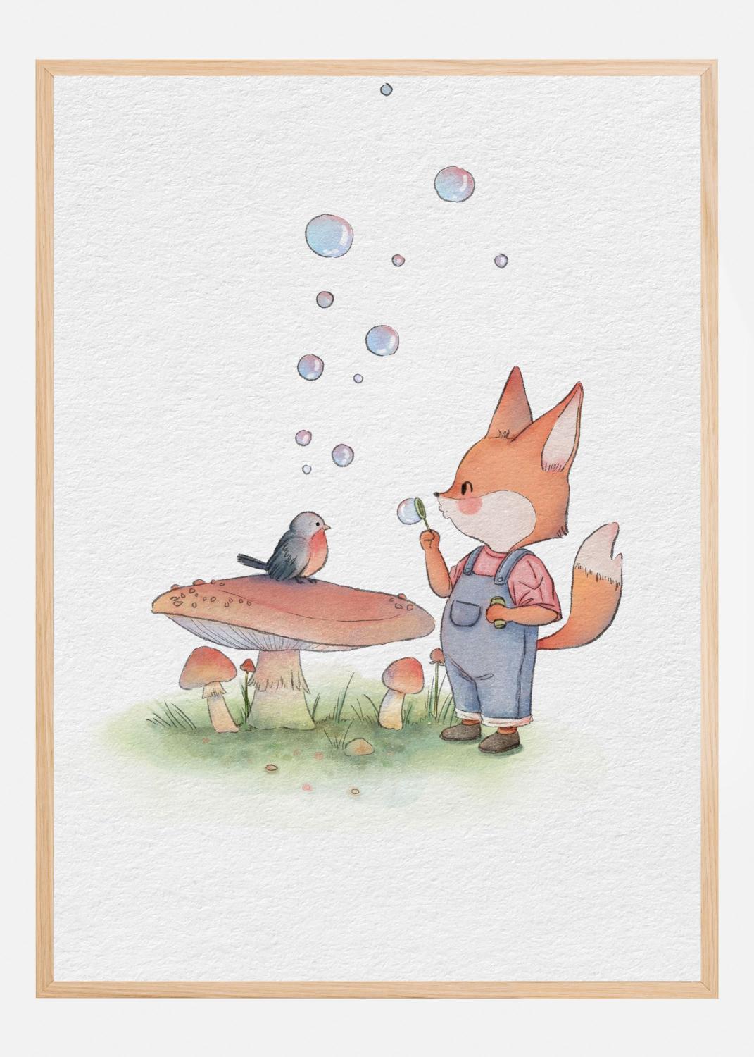 Product Image for Fox and Bird Illustration Poster (21x29.7 cm (A4))