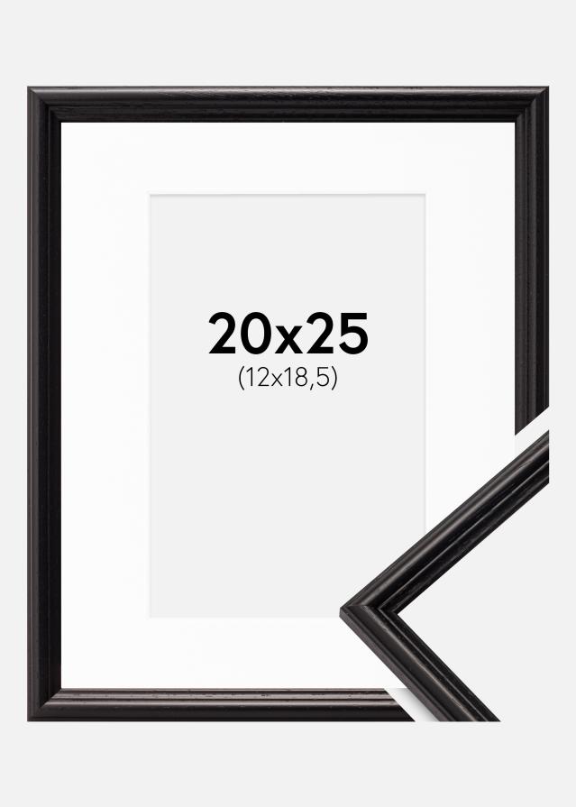 Rahmen Horndal Schwarz 20x25 cm - Passepartout Weiß 13x19,5 cm