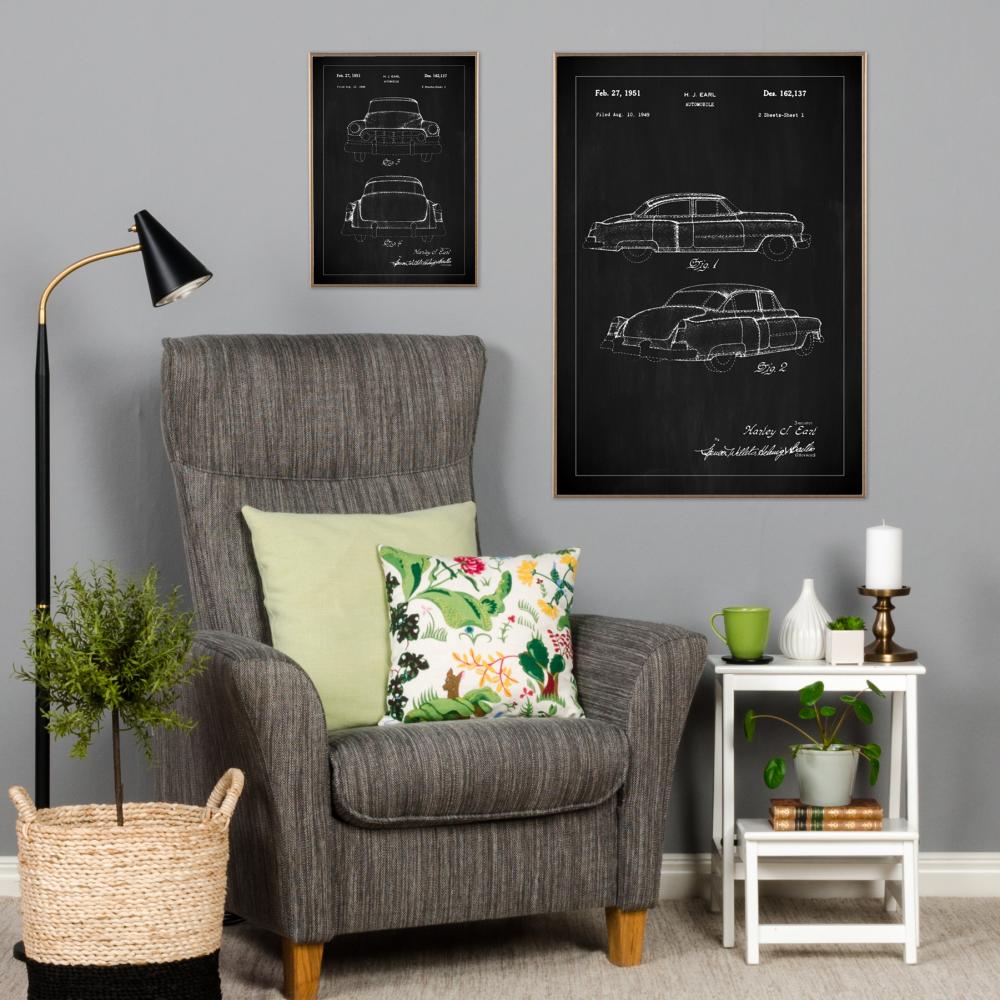 Patentzeichnung - Cadillac I - Schwarz Poster