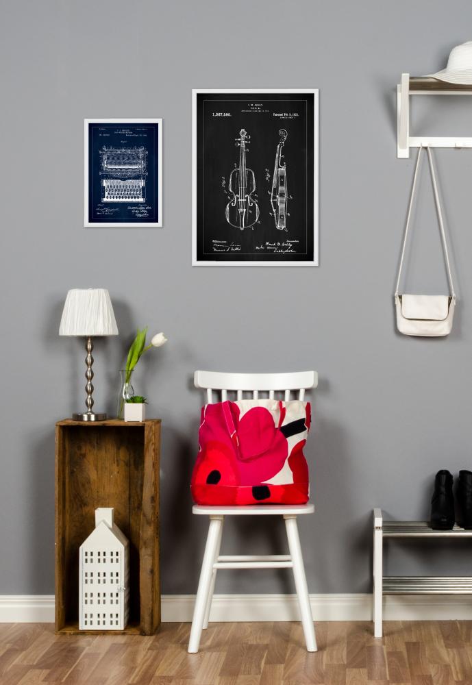 Patentzeichnung - Geige - Schwarz Poster