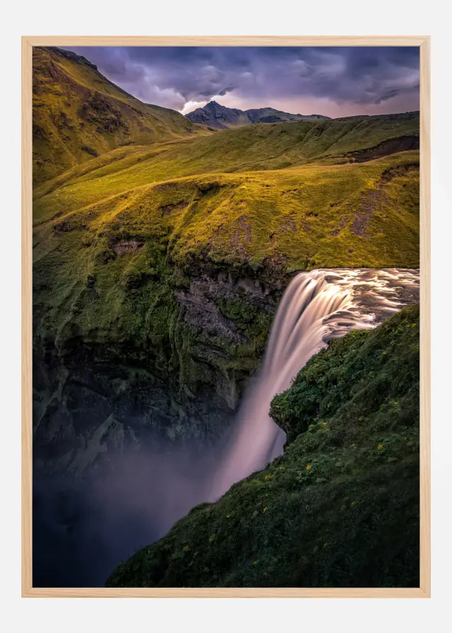 Waterfall On The Hill Poster