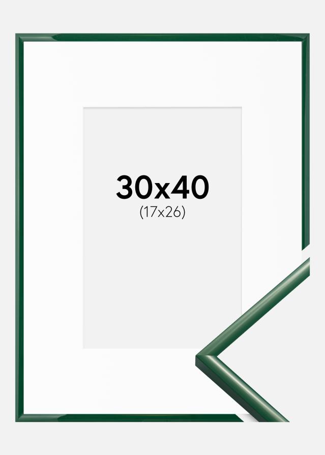 Rahmen New Lifestyle Moss Green 30x40 cm - Passepartout Weiß 18x27 cm