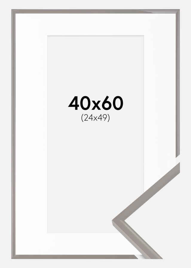 Rahmen New Lifestyle Earth Grey 40x60 cm - Passepartout Weiß 25x50 cm
