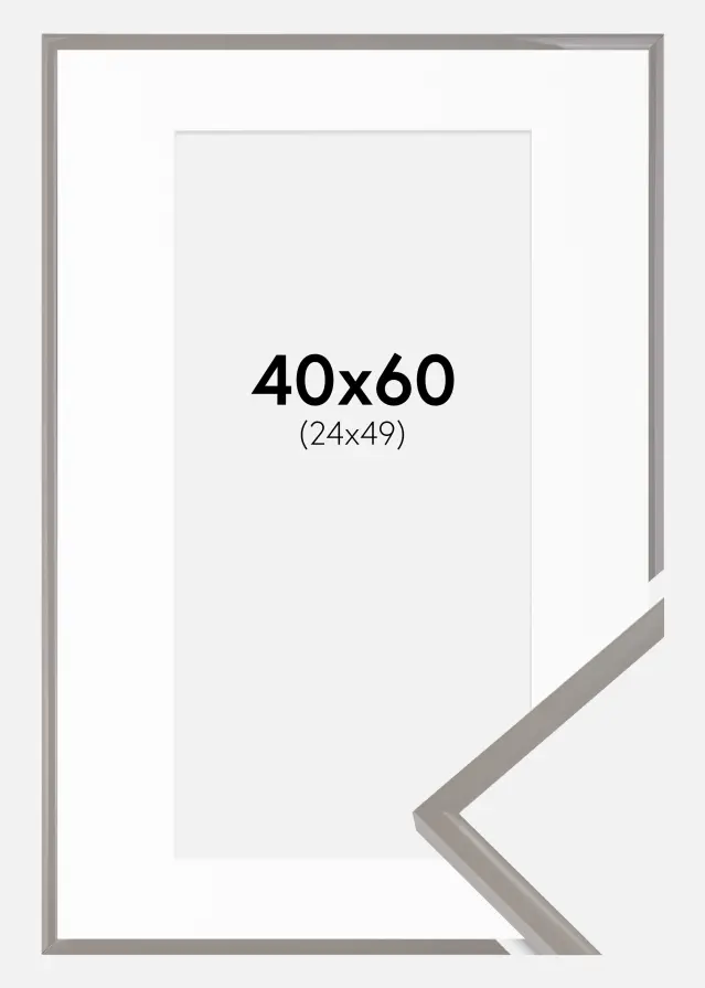 Rahmen New Lifestyle Earth Grey 40x60 cm - Passepartout Weiß 25x50 cm