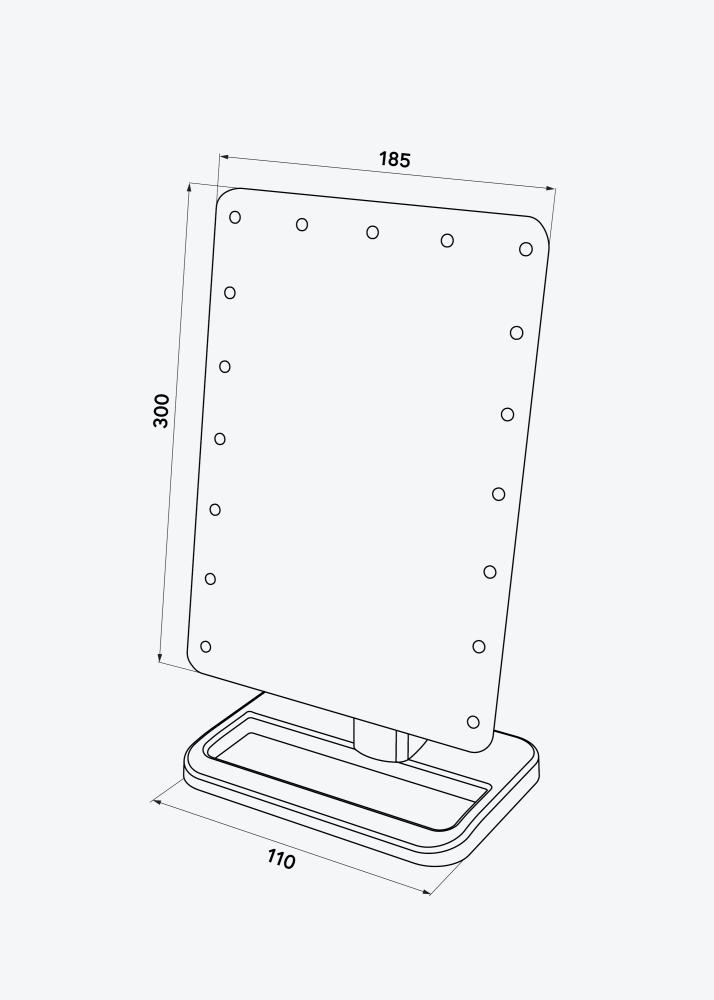 KAILA Kosmetikspiegel LED mit Bluetooth-Lautsprecher Roségold 18x30 cm