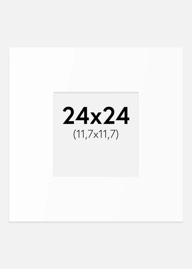 Passepartout Weiß Standard (weißer Kern) 24x24 cm (11,7x11,7)