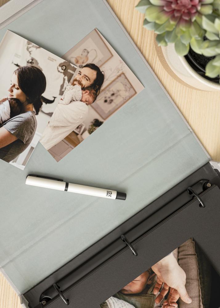 KAILA THROWBACK Grey XL - Coffee Table Photo Album (20 Schwarze Seiten)