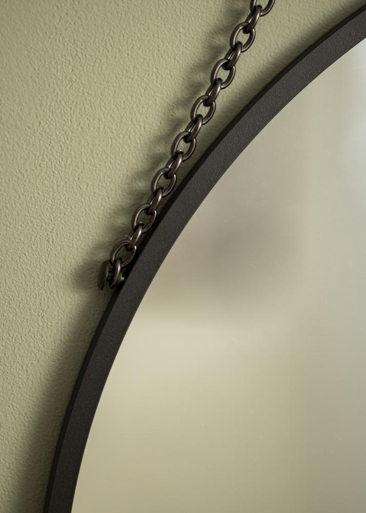 Runder Spiegel Modern Schwarz 51 cm Ø