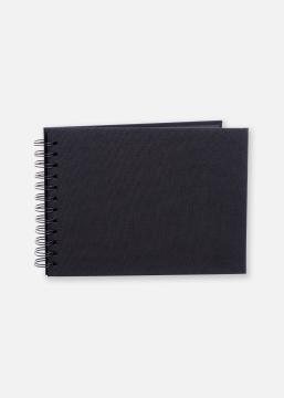 Base Line Canvas Wire-O Schwarz 23x17 cm (40 schwarze Seiten / 20 Blatt)