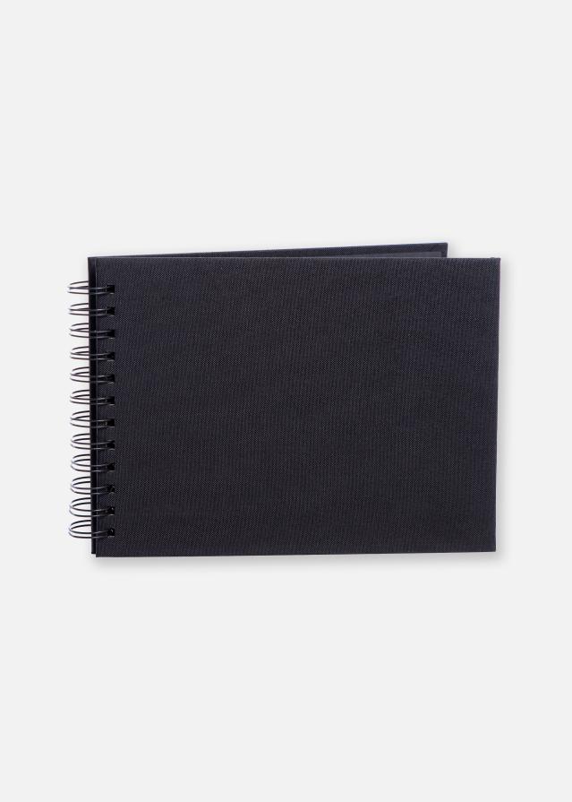 Base Line Canvas Wire-O Schwarz 23x17 cm (40 schwarze Seiten / 20 Blatt)