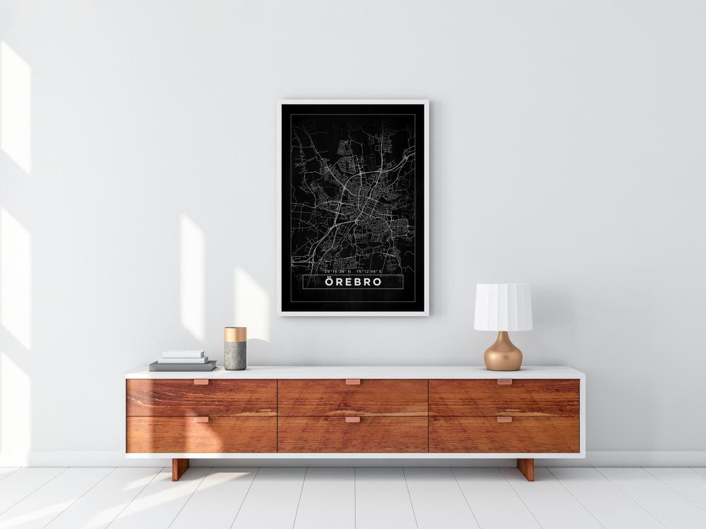 Map - Örebro - Black Poster