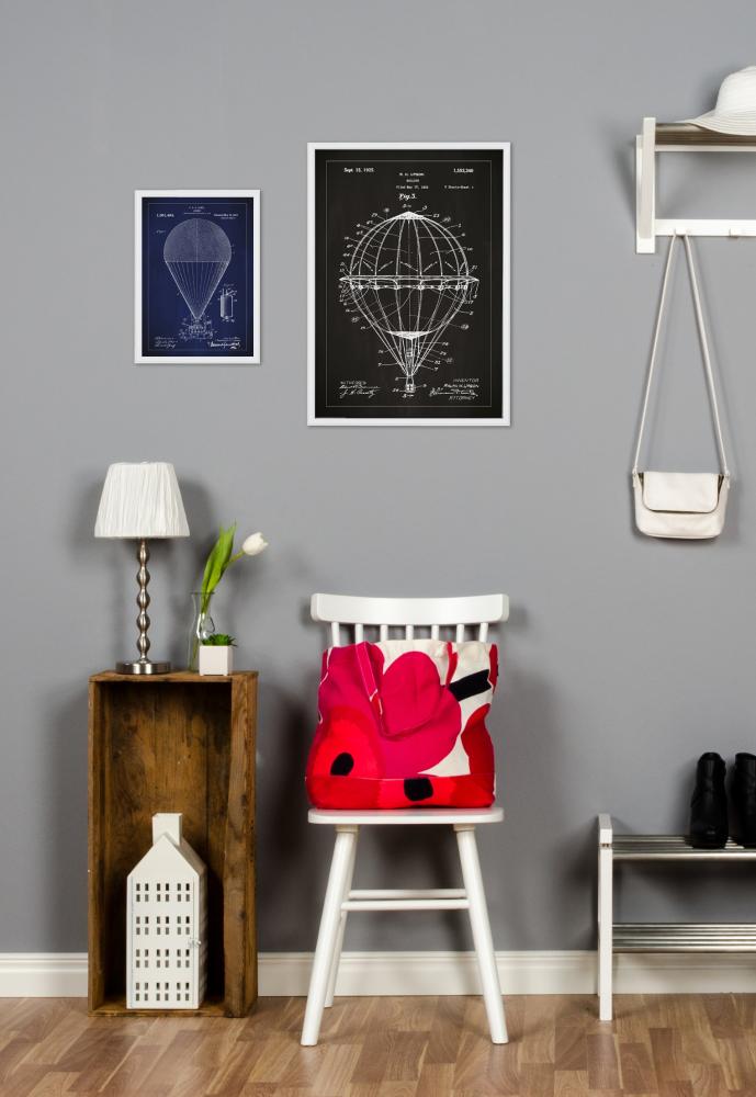 Patentzeichnung - Heißluftballon - Schwarz Poster