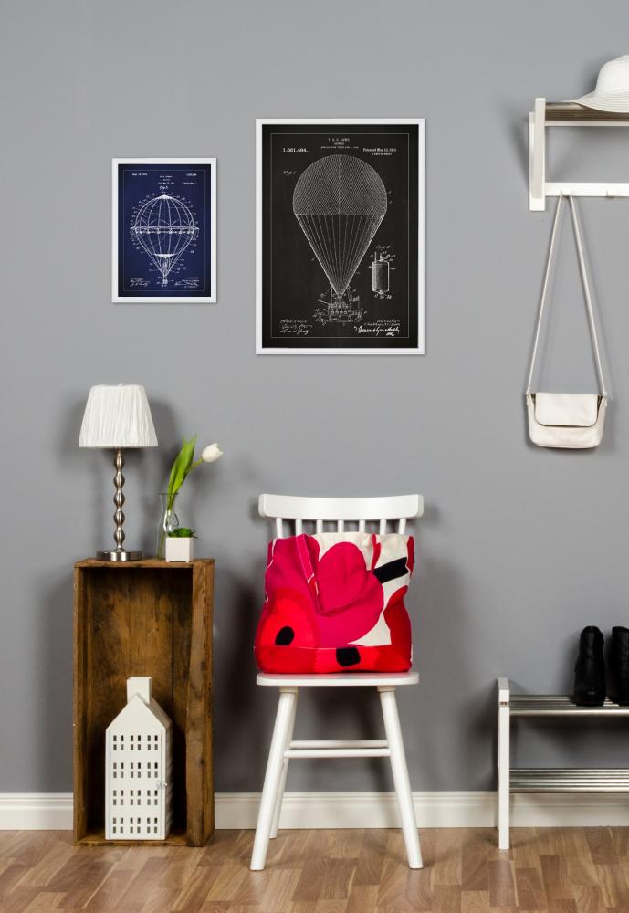 Patentzeichnung - Heißluftballon - Blau Poster