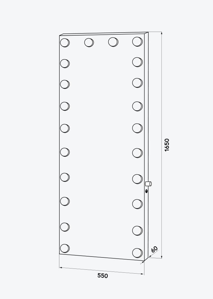 KAILA Spiegel Tall LED Silber 55x165 cm