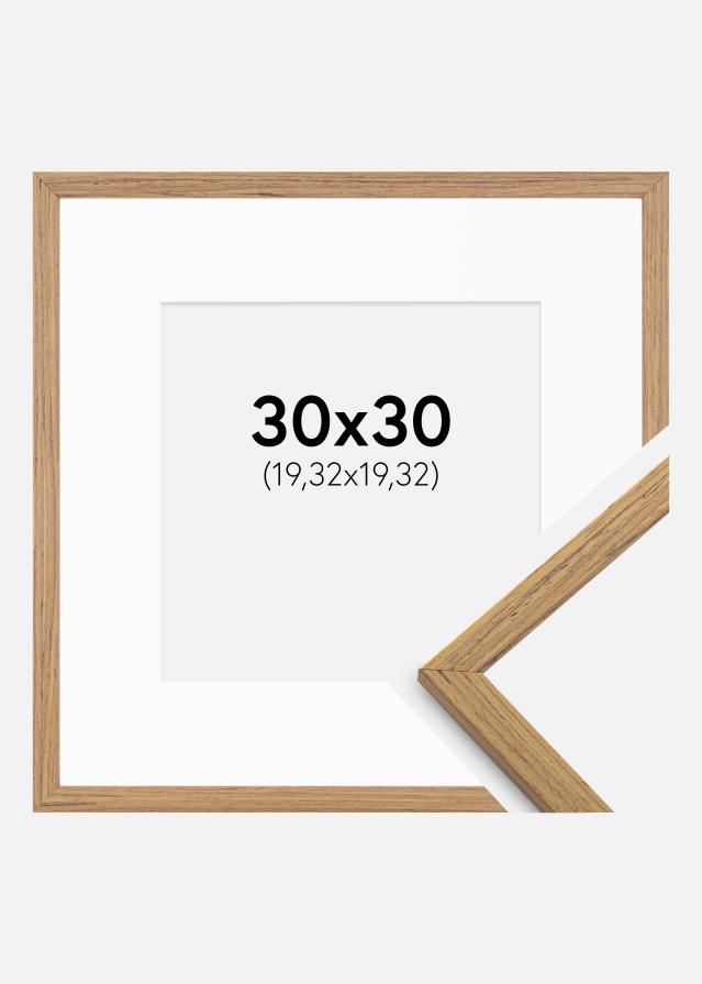 Rahmen Edsbyn Teak 30x30 cm - Passepartout Weiß 8x8 inches