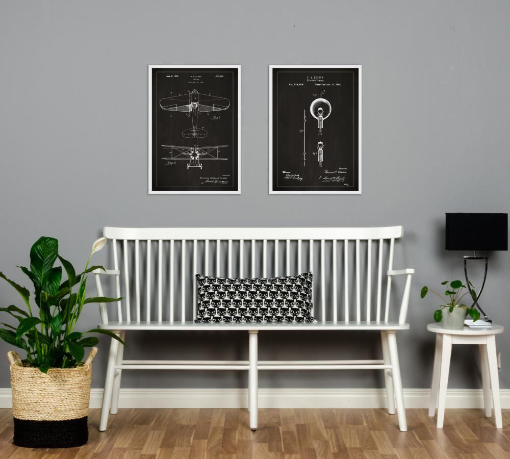 Patentzeichnung - Glühbirne B - Schwarz Poster